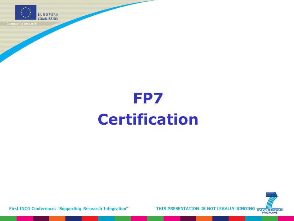 FP7 Certification.