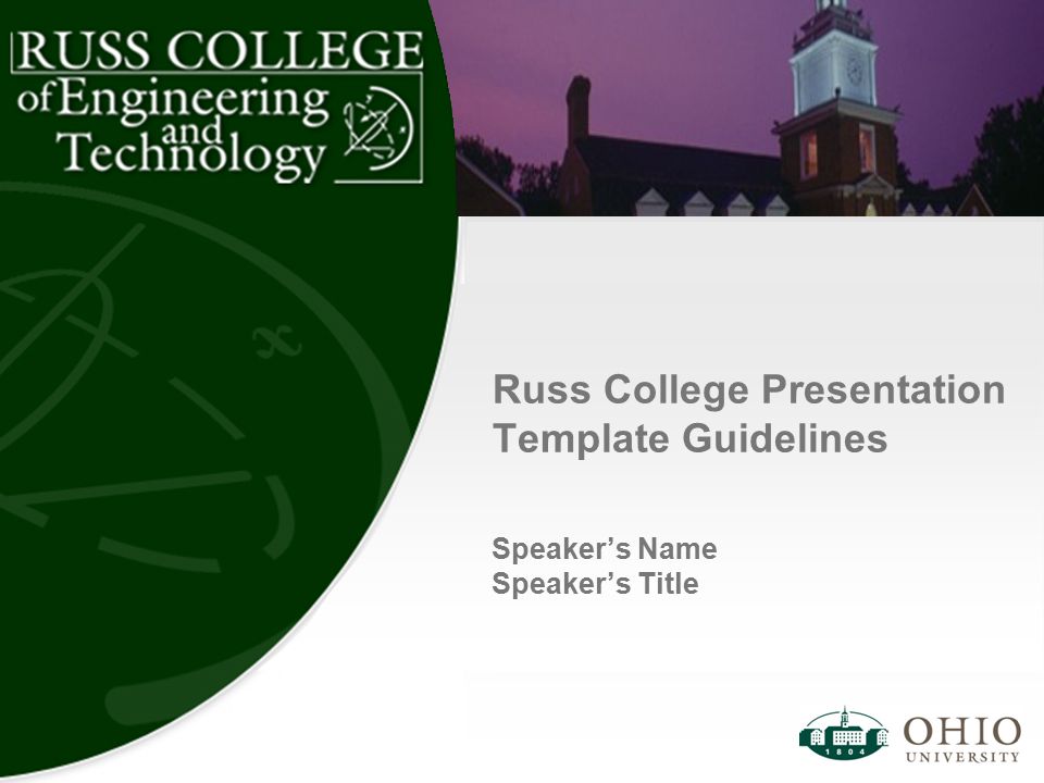 Russ College Presentation Template Guidelines