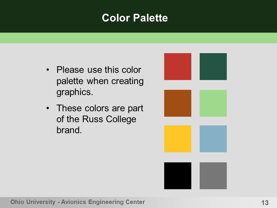 Color Palette Please use this color palette when creating graphics.