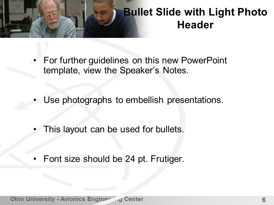 Bullet Slide with Light Photo Header