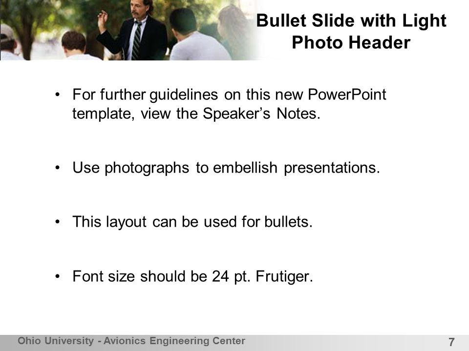Bullet Slide with Light Photo Header