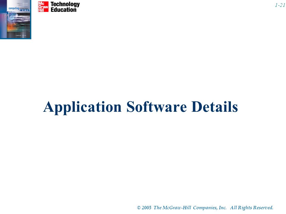 Application Software Details