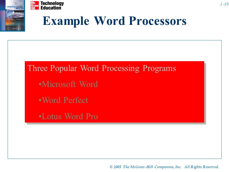 Example Word Processors