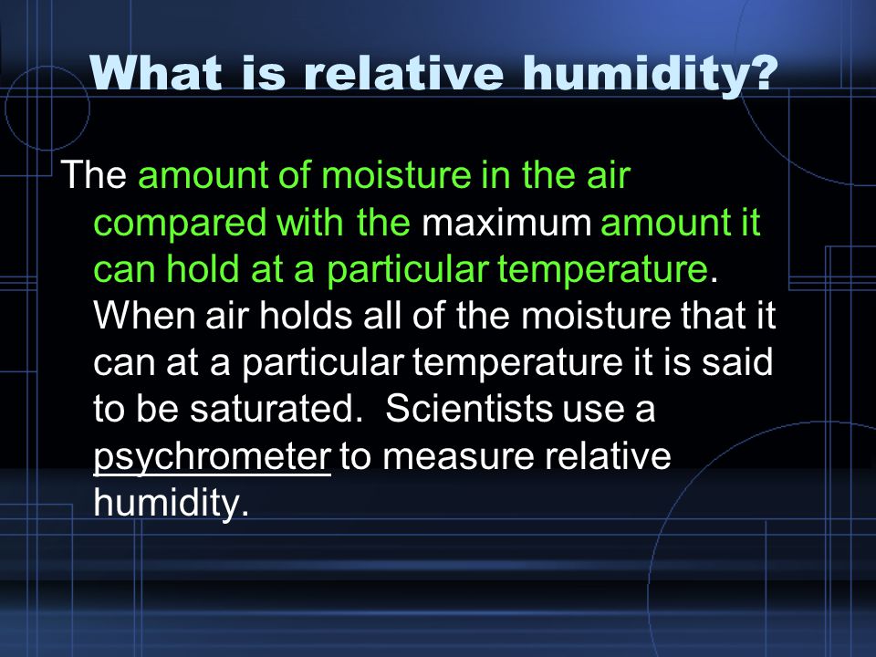 What is relative humidity