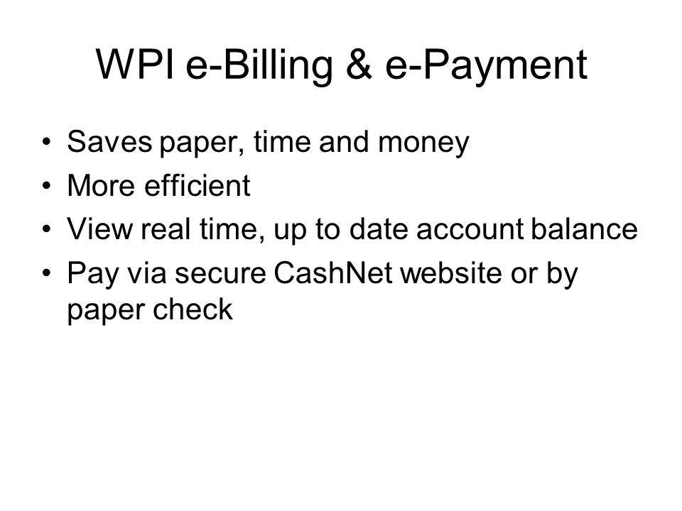 WPI e-Billing & e-Payment