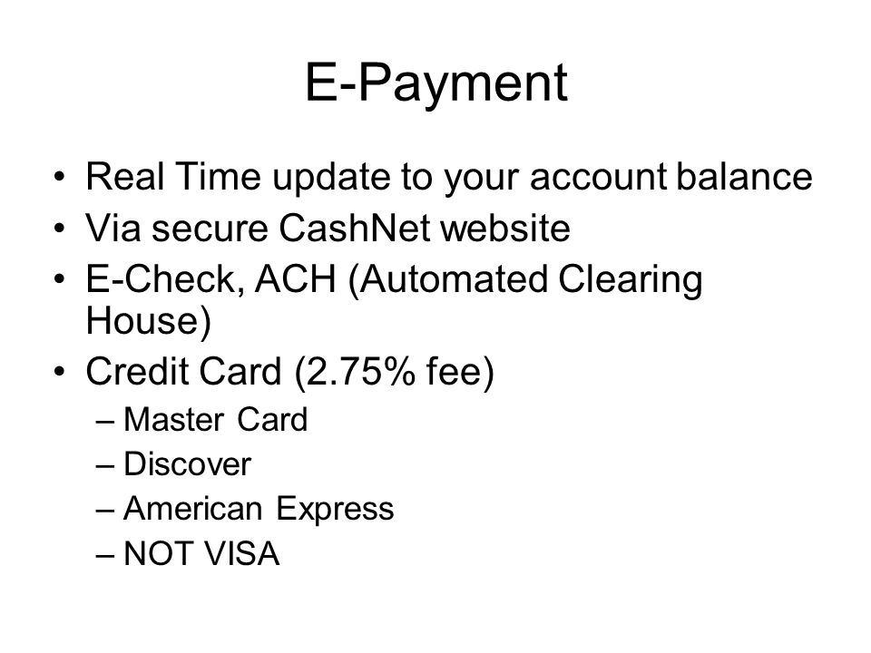 E-Payment Real Time update to your account balance