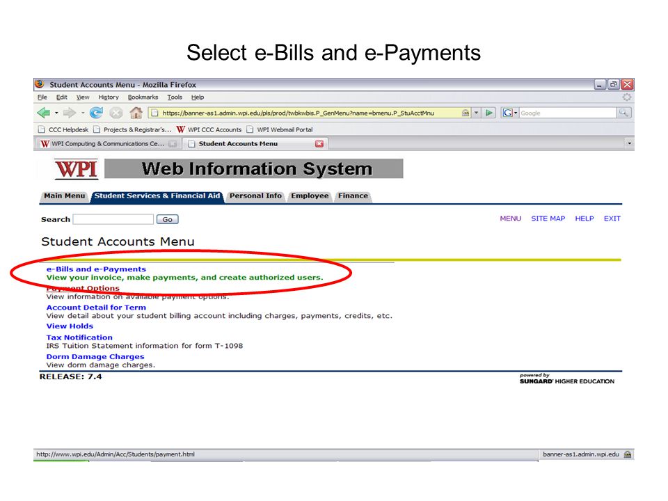 Select e-Bills and e-Payments