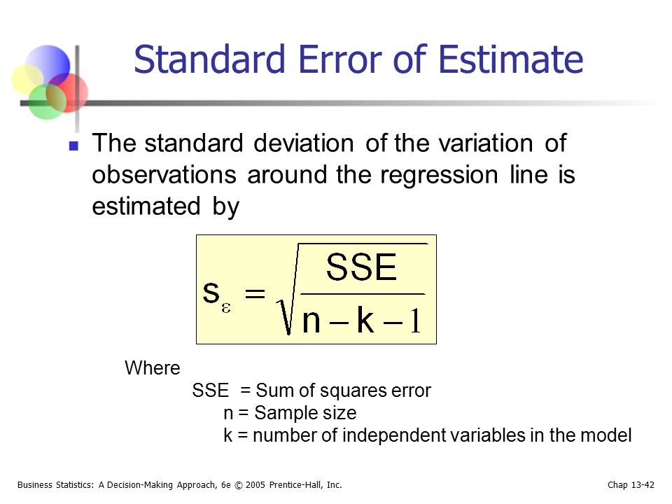 Standard Error of Estimate
