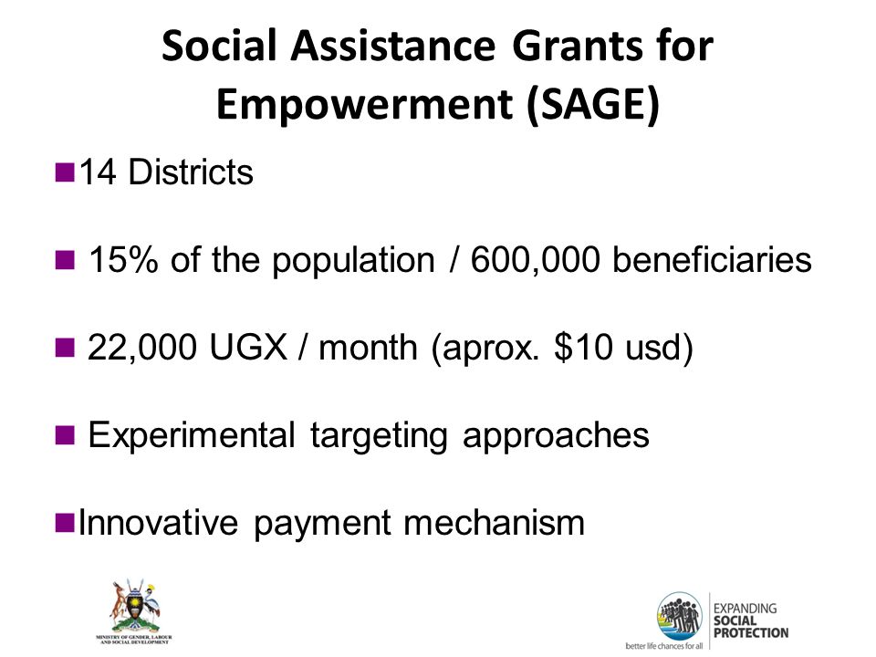 Social Assistance Grants for Empowerment (SAGE)