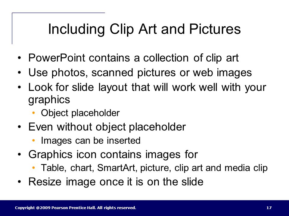 Including Clip Art and Pictures