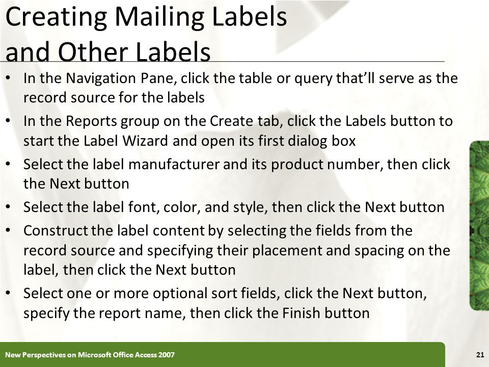 Creating Mailing Labels and Other Labels