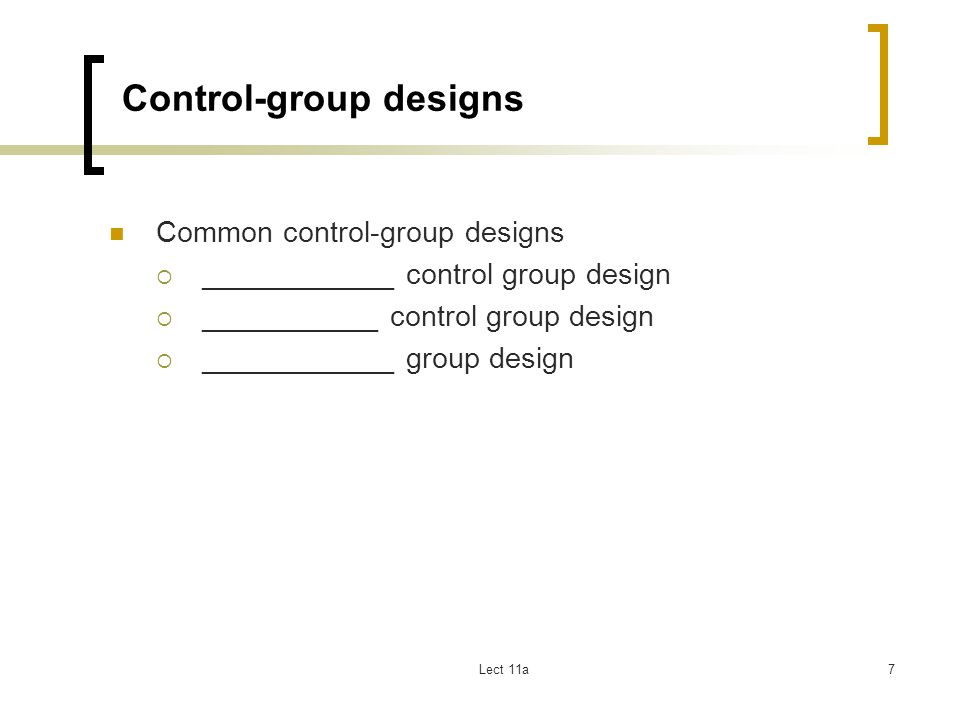 Control-group designs