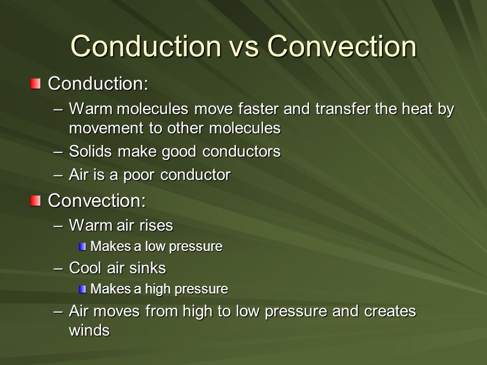 Conduction vs Convection