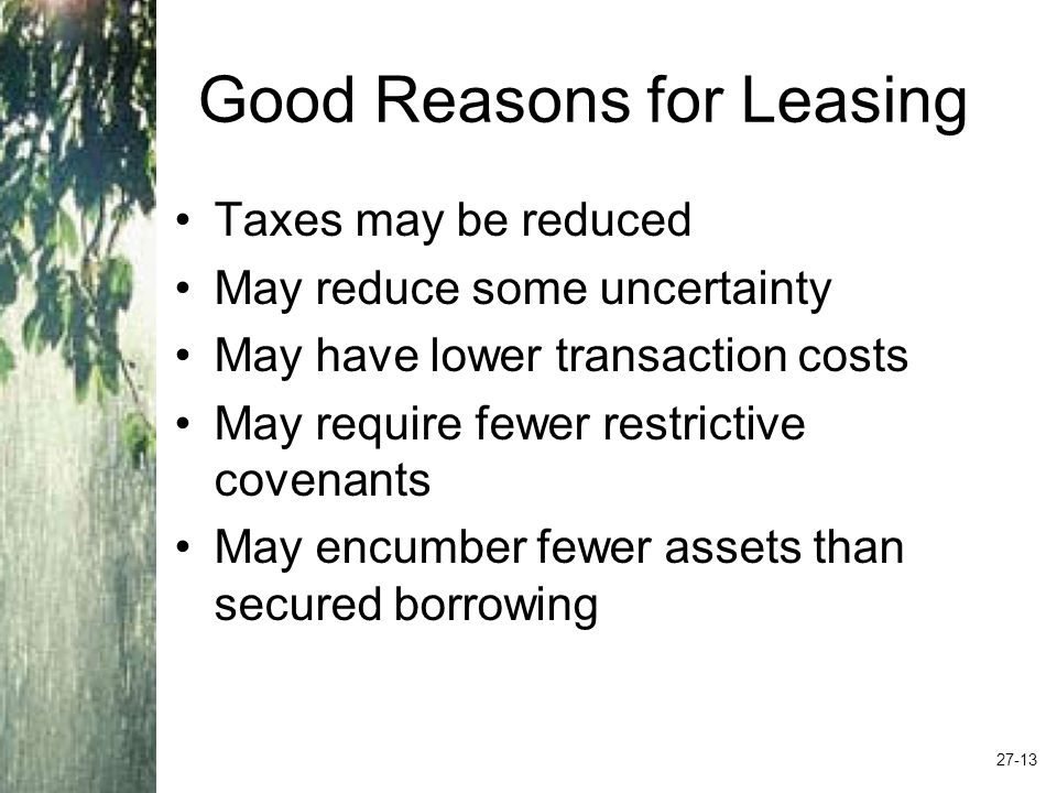 Dubious Reasons for Leasing