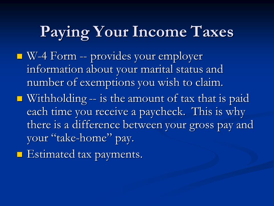 Paying Your Income Taxes