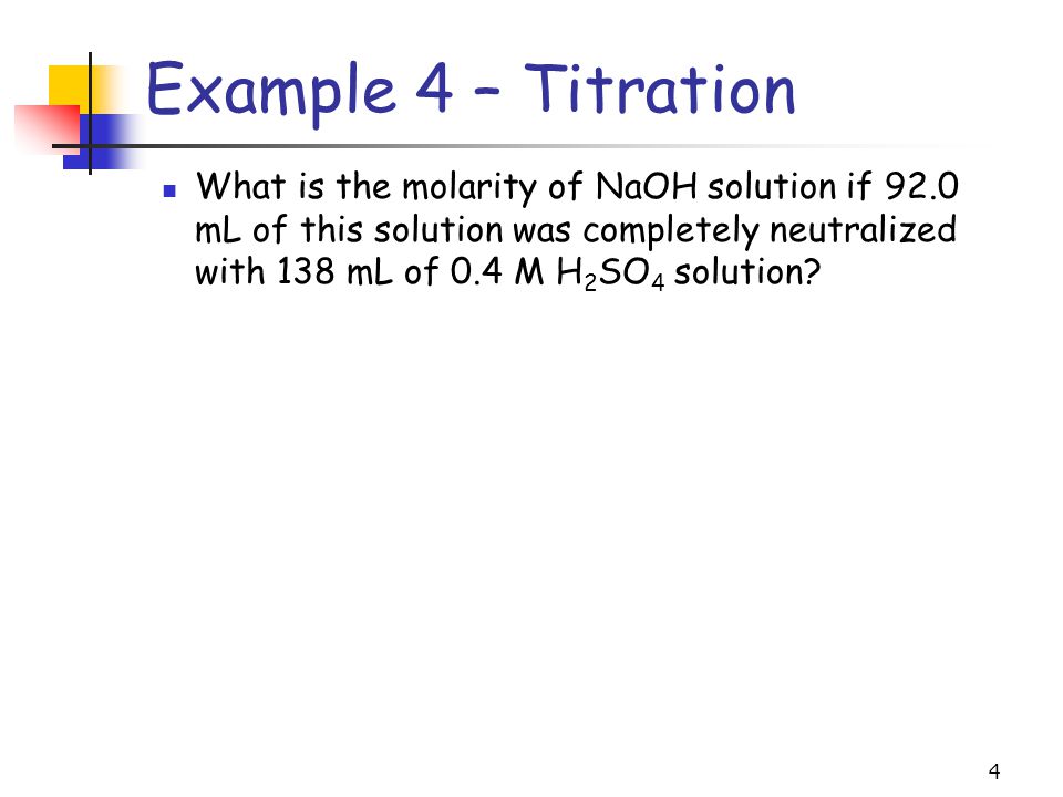 Example 4 – Titration