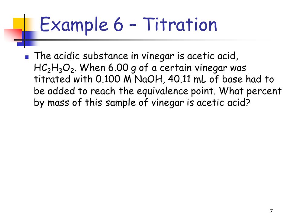 Example 6 – Titration