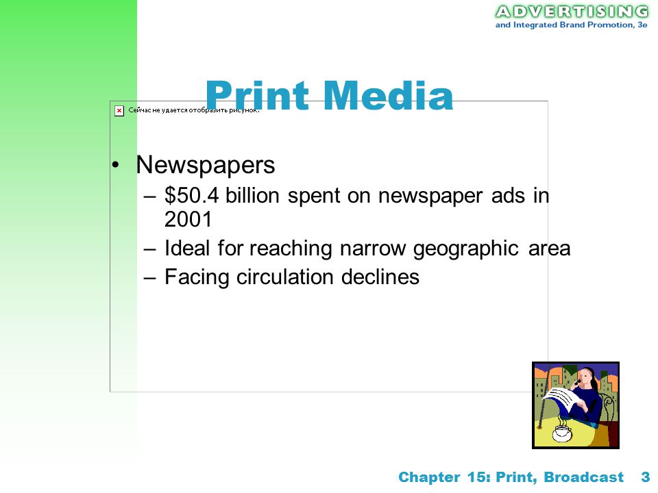 Print Media Newspapers $50.4 billion spent on newspaper ads in 2001