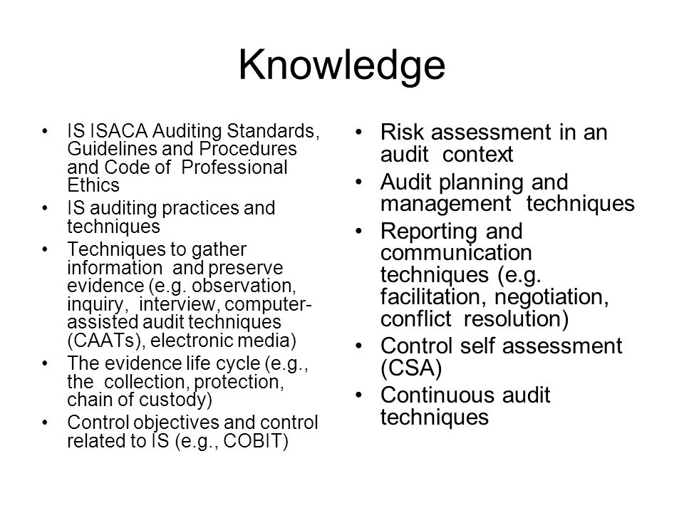 Knowledge Risk assessment in an audit context