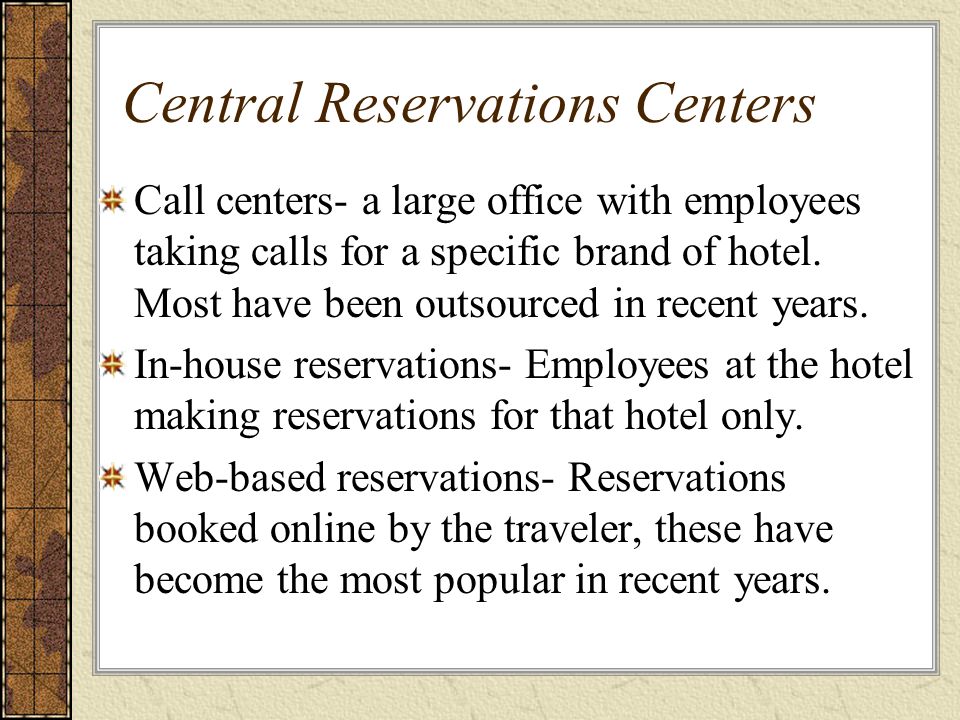 Central Reservations Centers