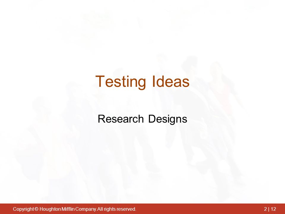 Testing Ideas Research Designs