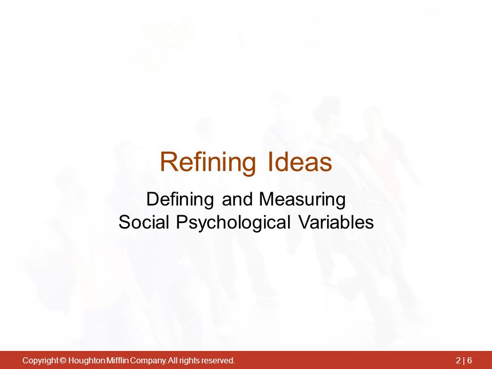 Defining and Measuring Social Psychological Variables