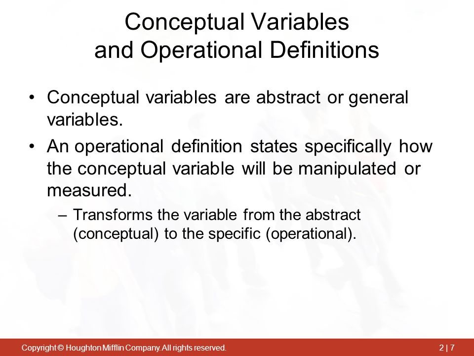 Conceptual Variables and Operational Definitions