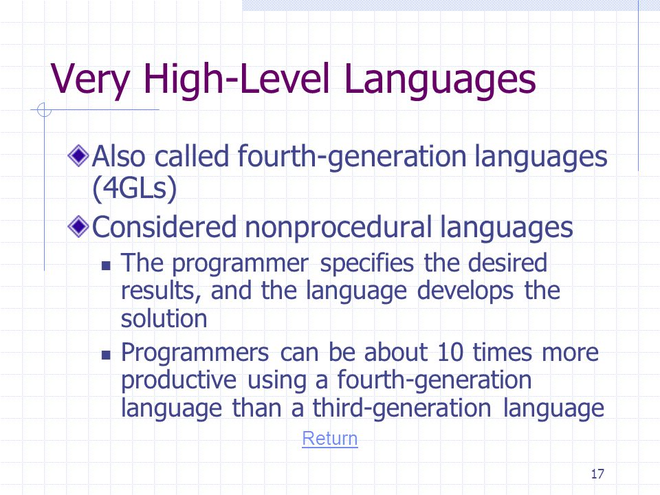 Very High-Level Languages