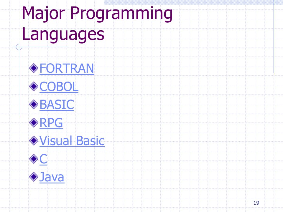 Major Programming Languages