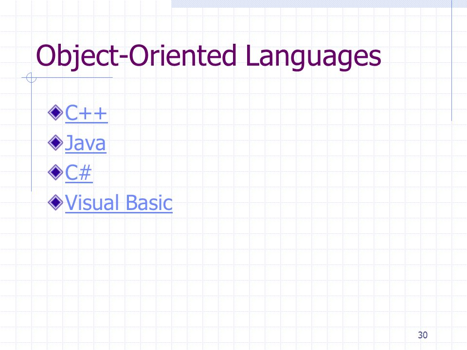 Object-Oriented Languages