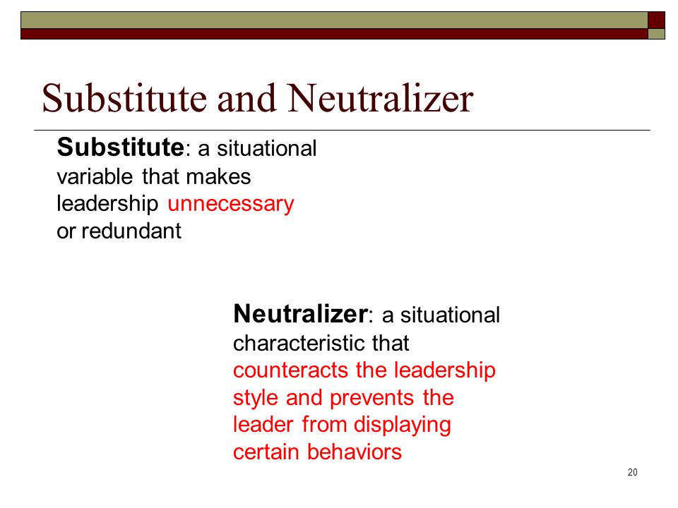 Substitute and Neutralizer