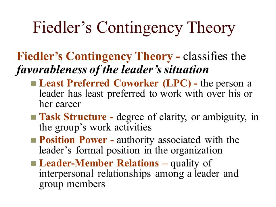 Fiedler’s Contingency Theory