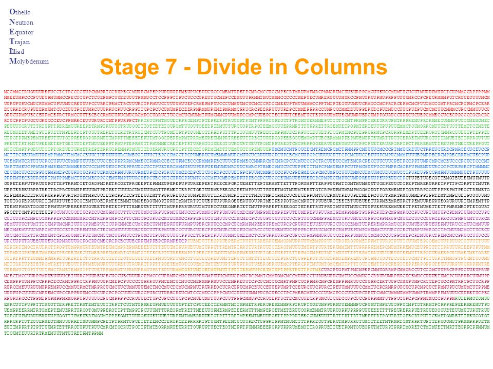 Stage 7 - Divide in Columns