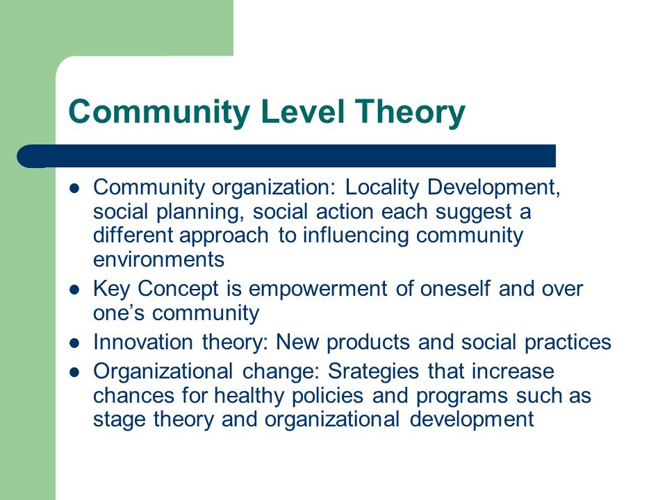 Community Level Theory