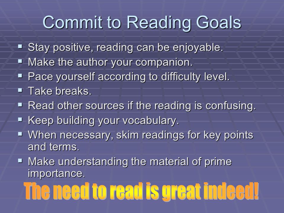 Commit to Reading Goals