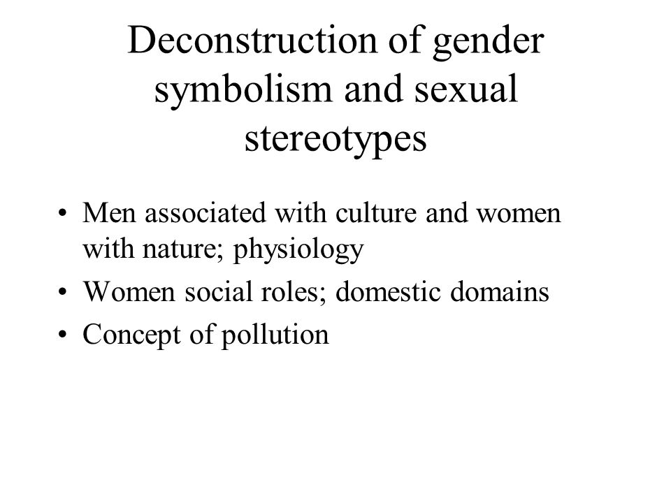 Deconstruction of gender symbolism and sexual stereotypes