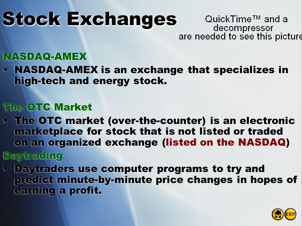 Stock Exchanges NASDAQ-AMEX