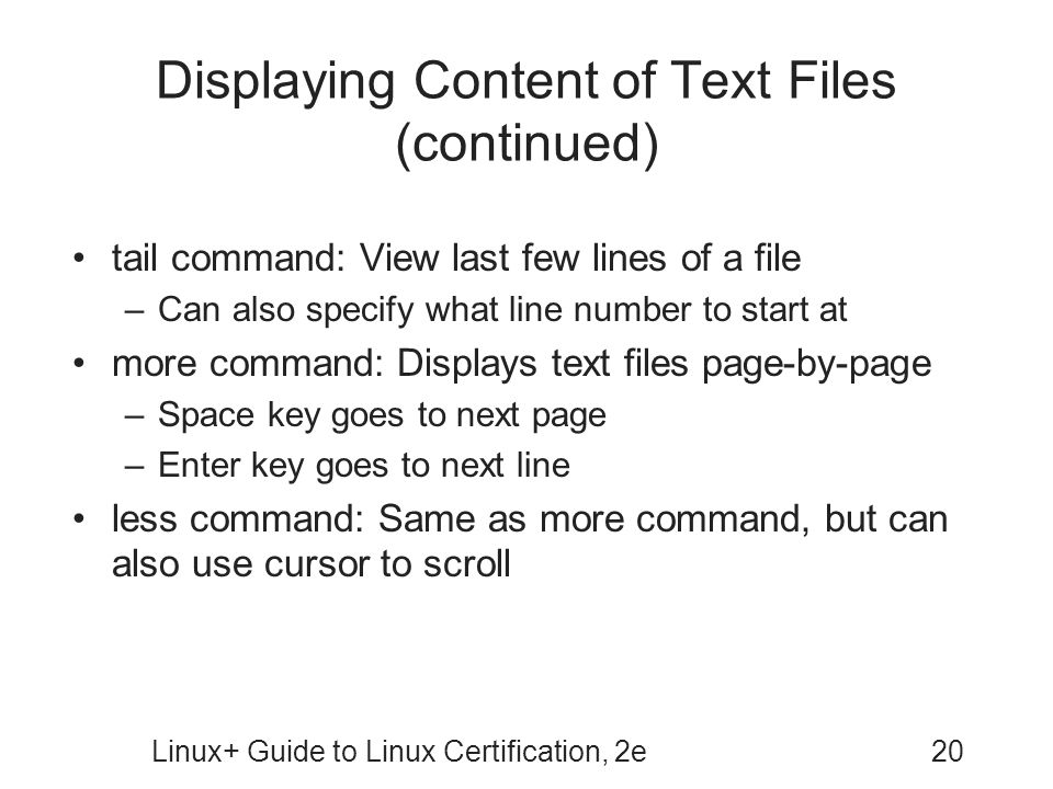 Displaying Content of Text Files (continued)