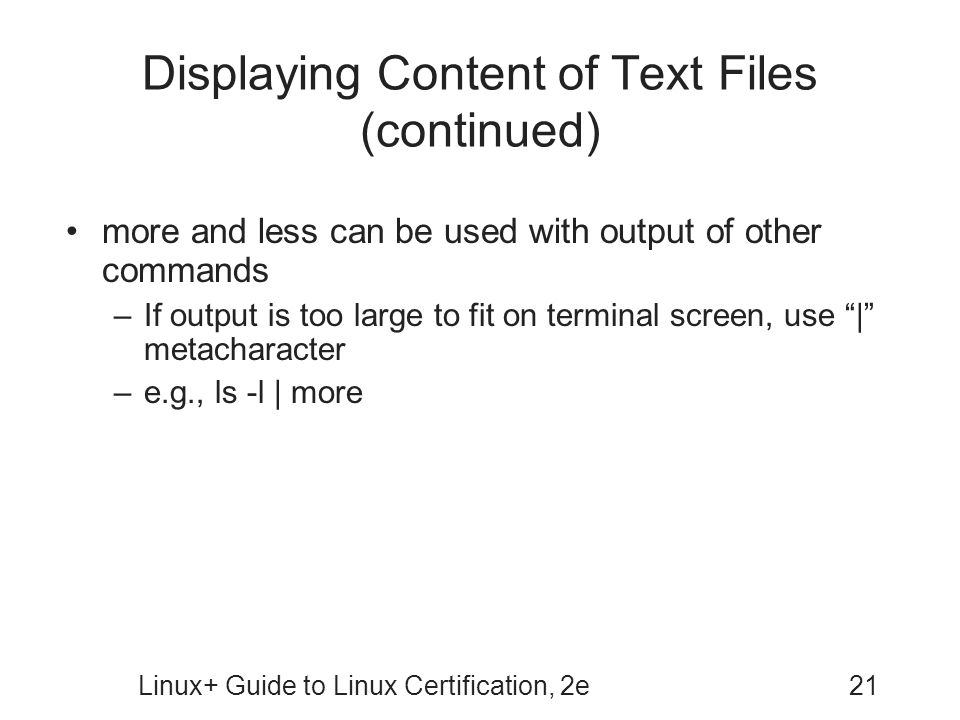 Displaying Content of Text Files (continued)