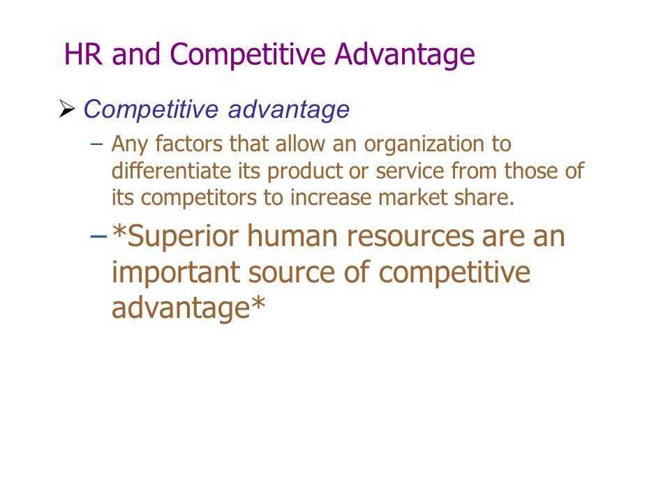 HR and Competitive Advantage