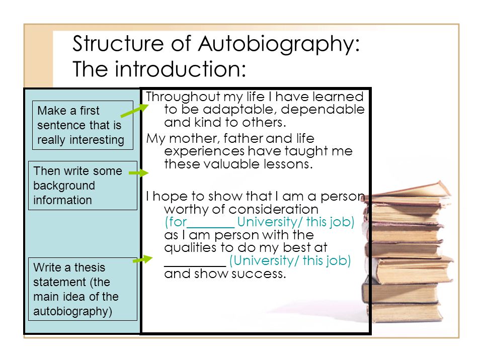 Structure of Autobiography: The introduction: