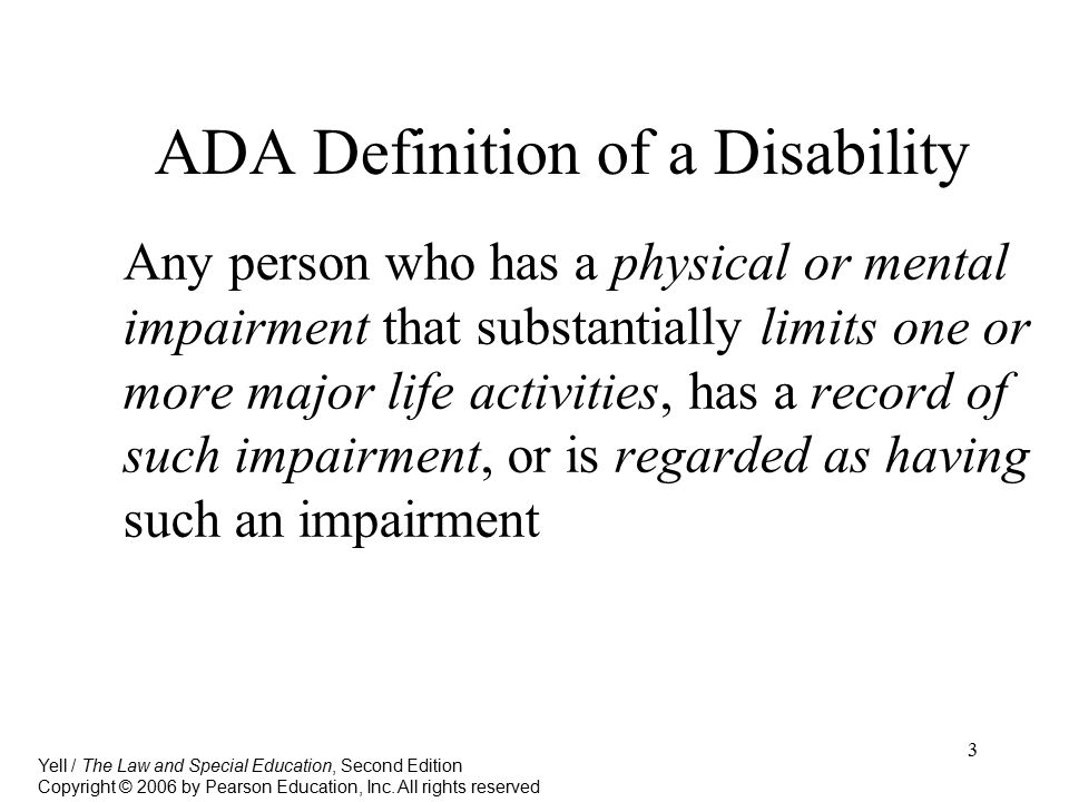 ADA Definition of a Disability
