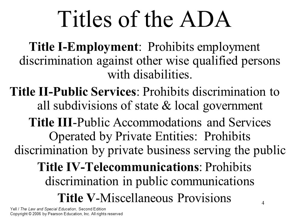 Title V-Miscellaneous Provisions