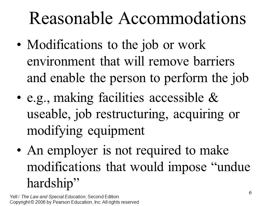 Reasonable Accommodations