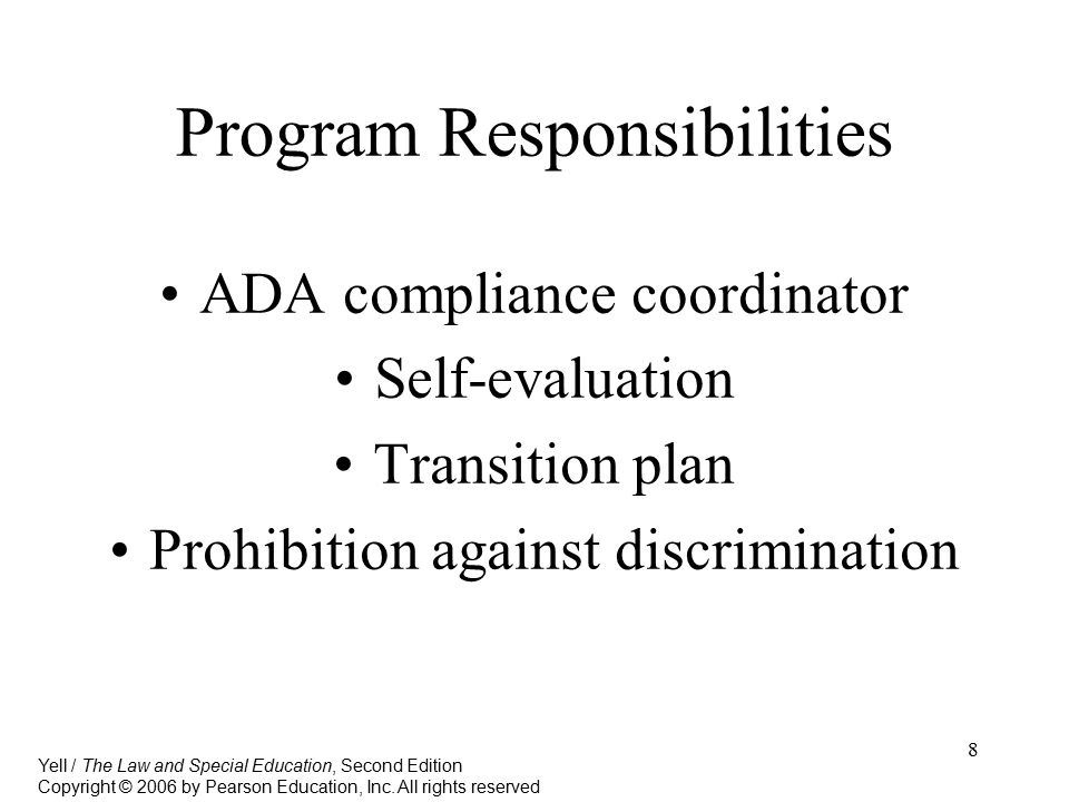 Program Responsibilities