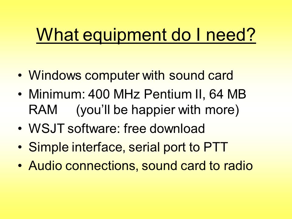 What equipment do I need