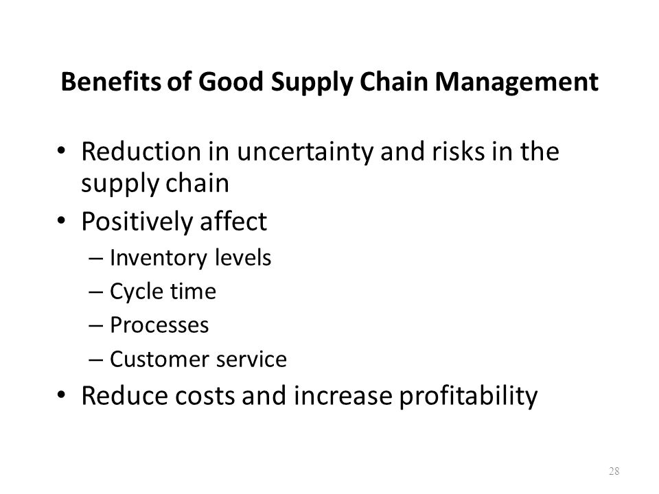 Benefits of Good Supply Chain Management