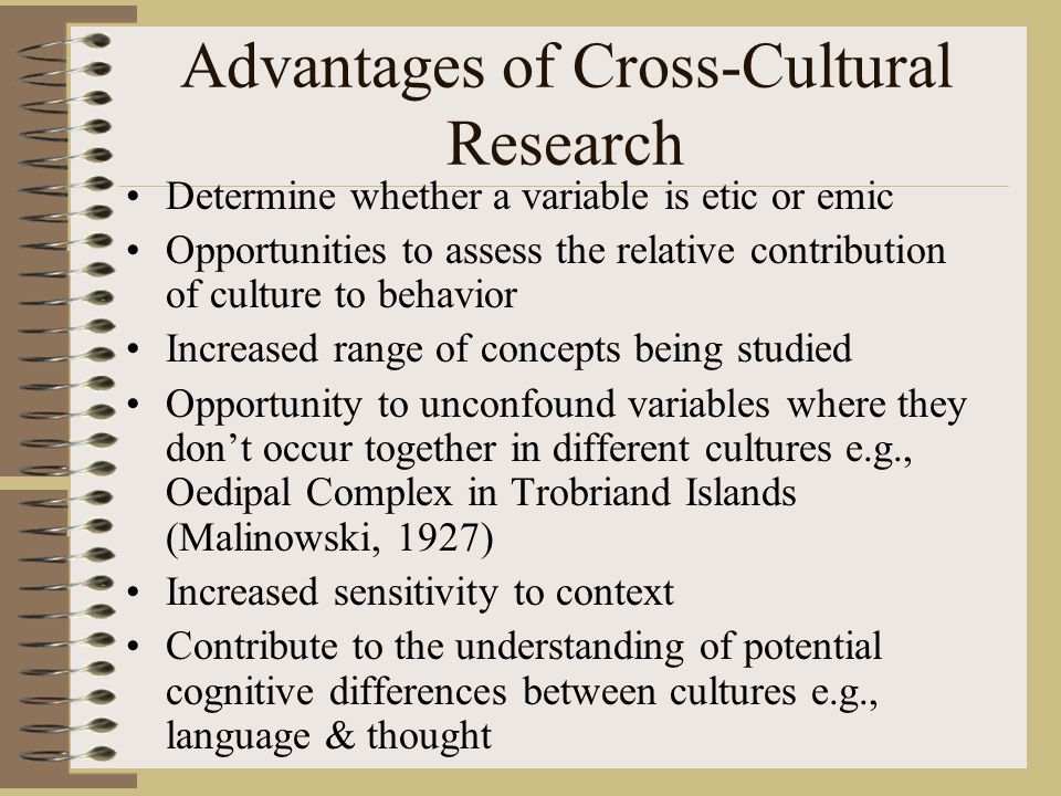 Advantages of Cross-Cultural Research