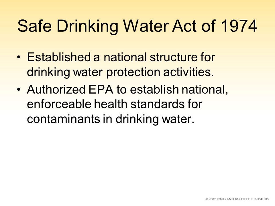 Safe Drinking Water Act of 1974