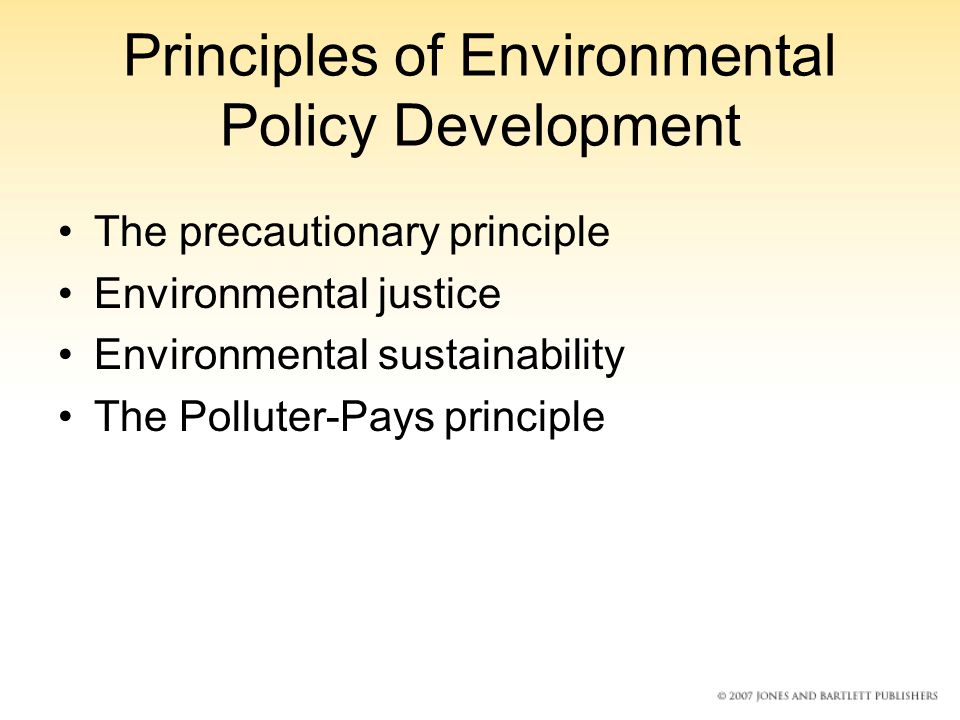 Principles of Environmental Policy Development